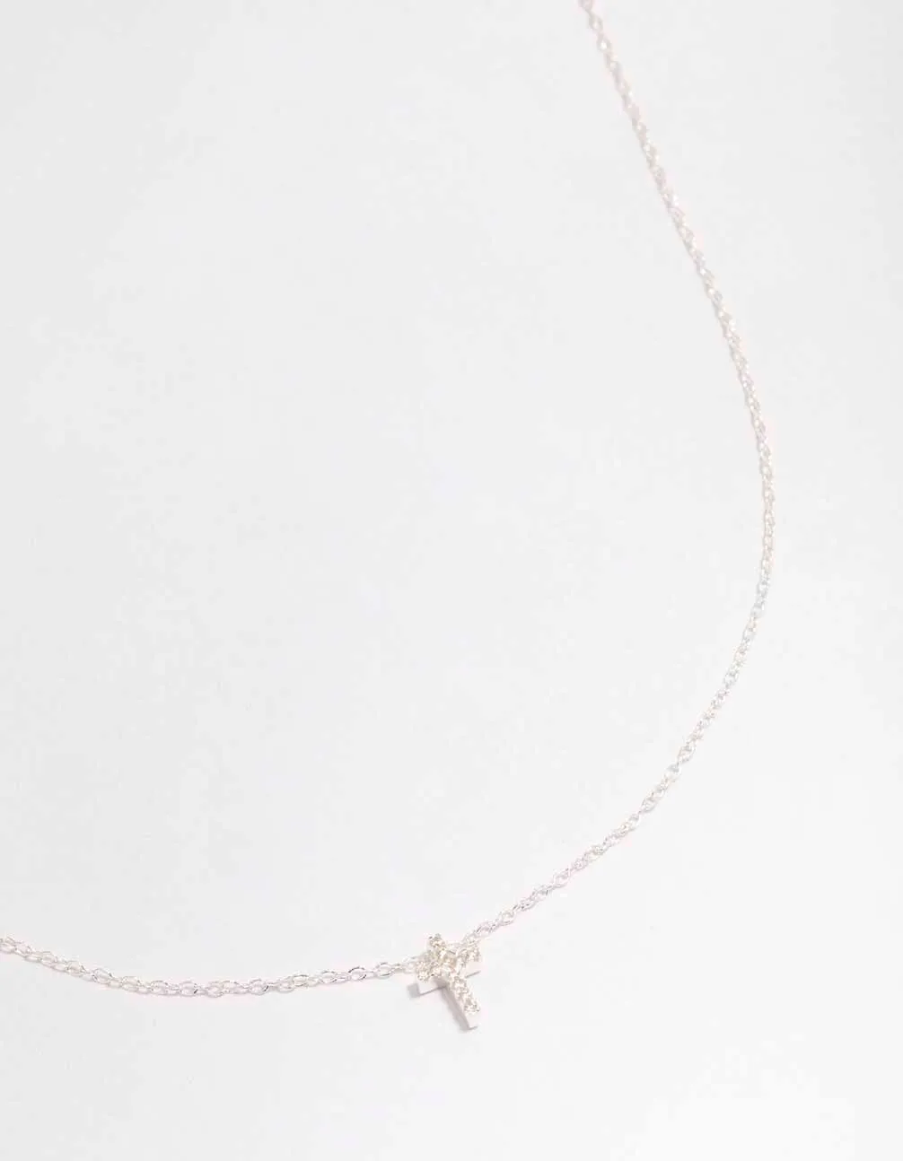 Sterling Silver Cubic Zirconia Cross Pendant Necklace sold by lovisa