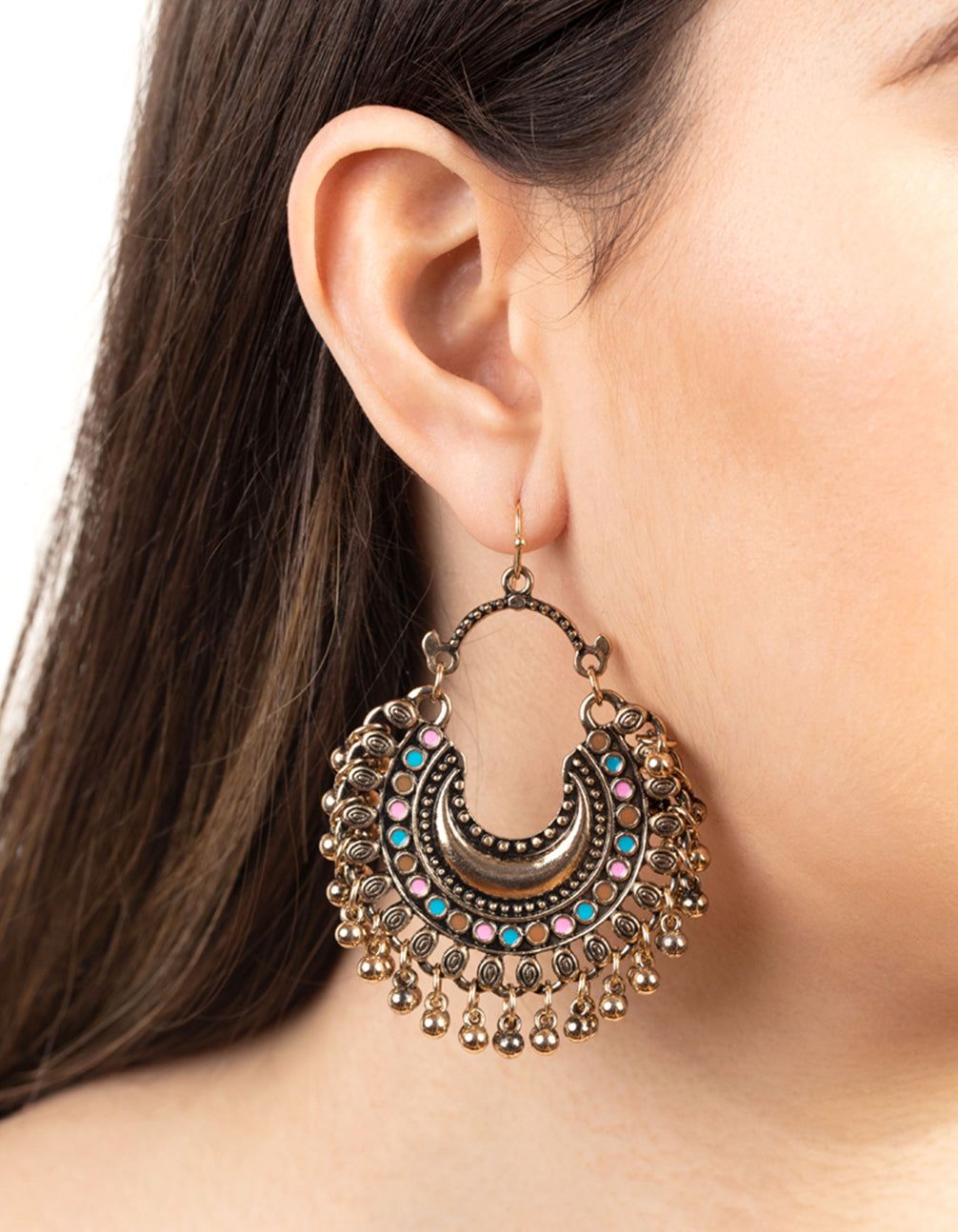 Antique Gold Colourful Disc Drop Earrings sold by lovisa product image thumbnail 2