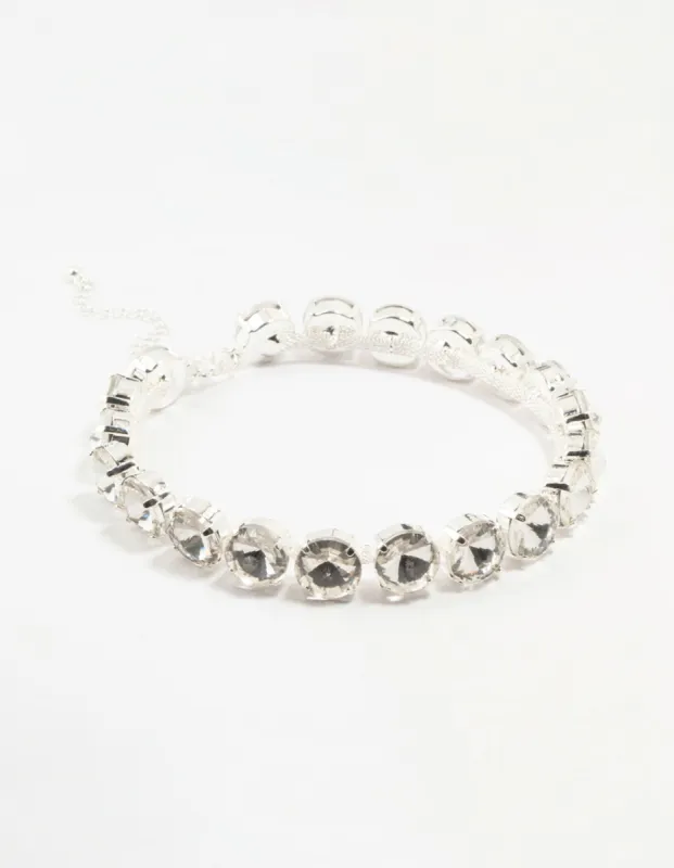 Rhodium Diamante Choker Necklace sold by lovisa