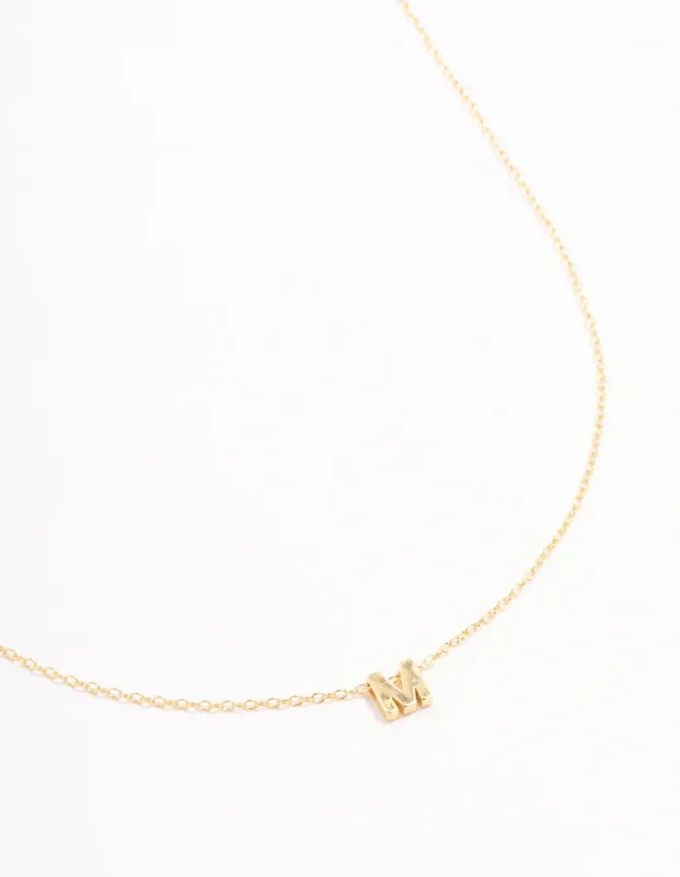 Gold Plated Sterling Silver Intial M Necklace sold by lovisa