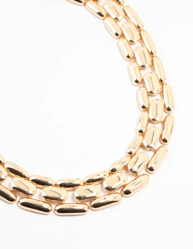 Gold Woven Chain Gold Necklace sold by lovisa