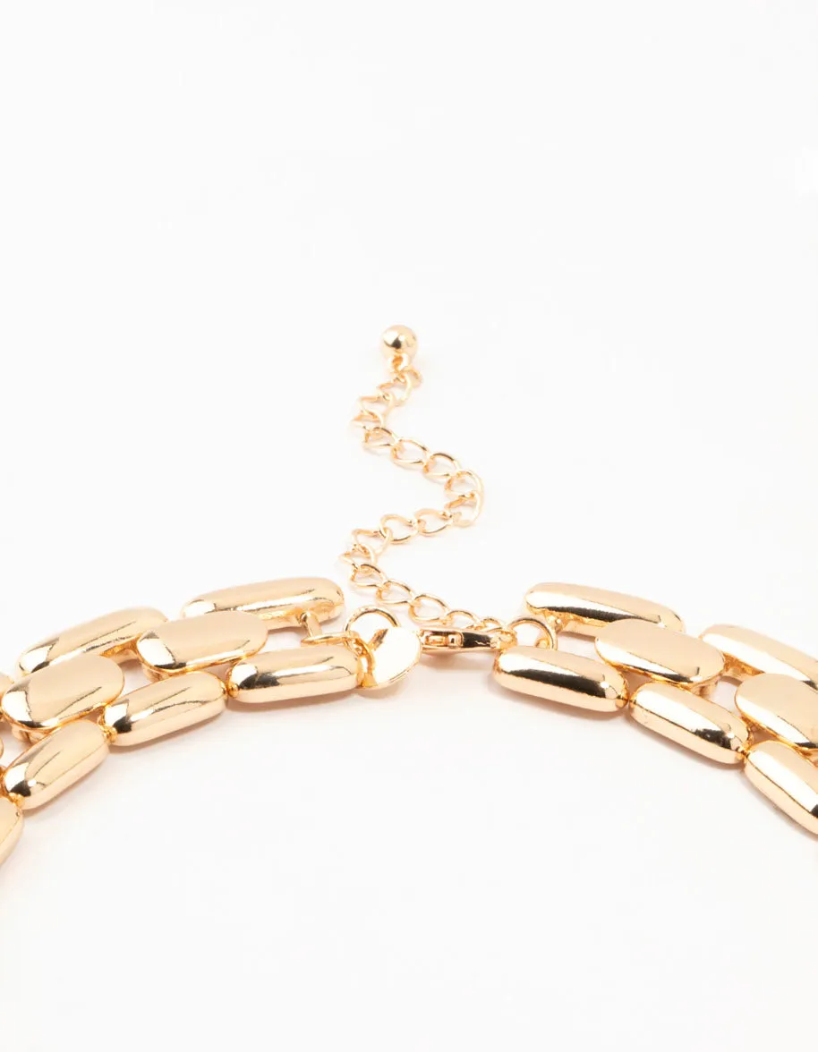 Gold Woven Chain Gold Necklace sold by lovisa product image thumbnail 3