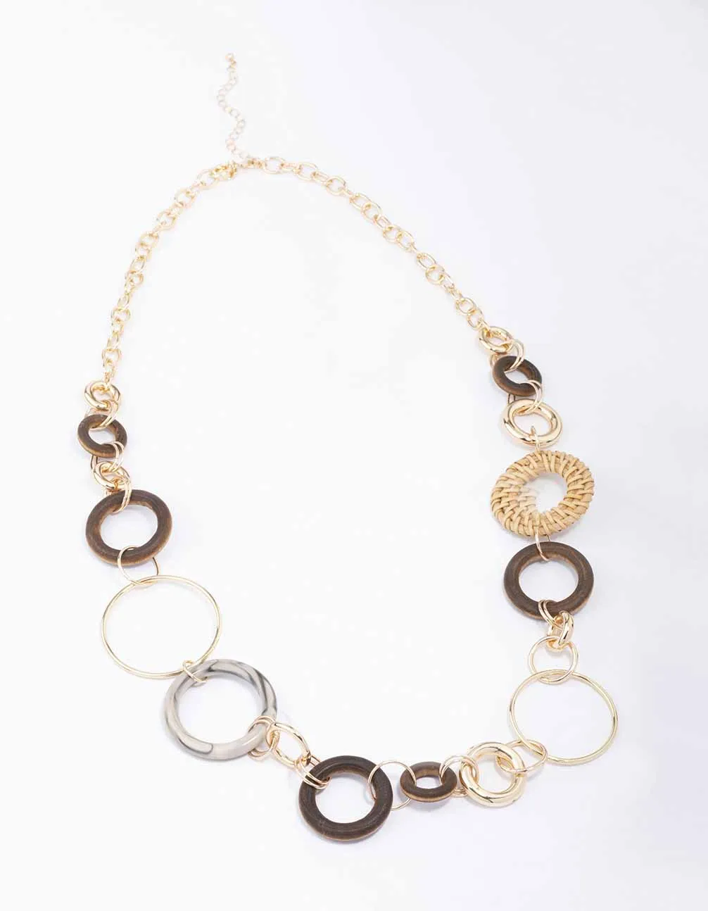 Gold Mixed Circle Chain Necklace sold by lovisa product image thumbnail 2