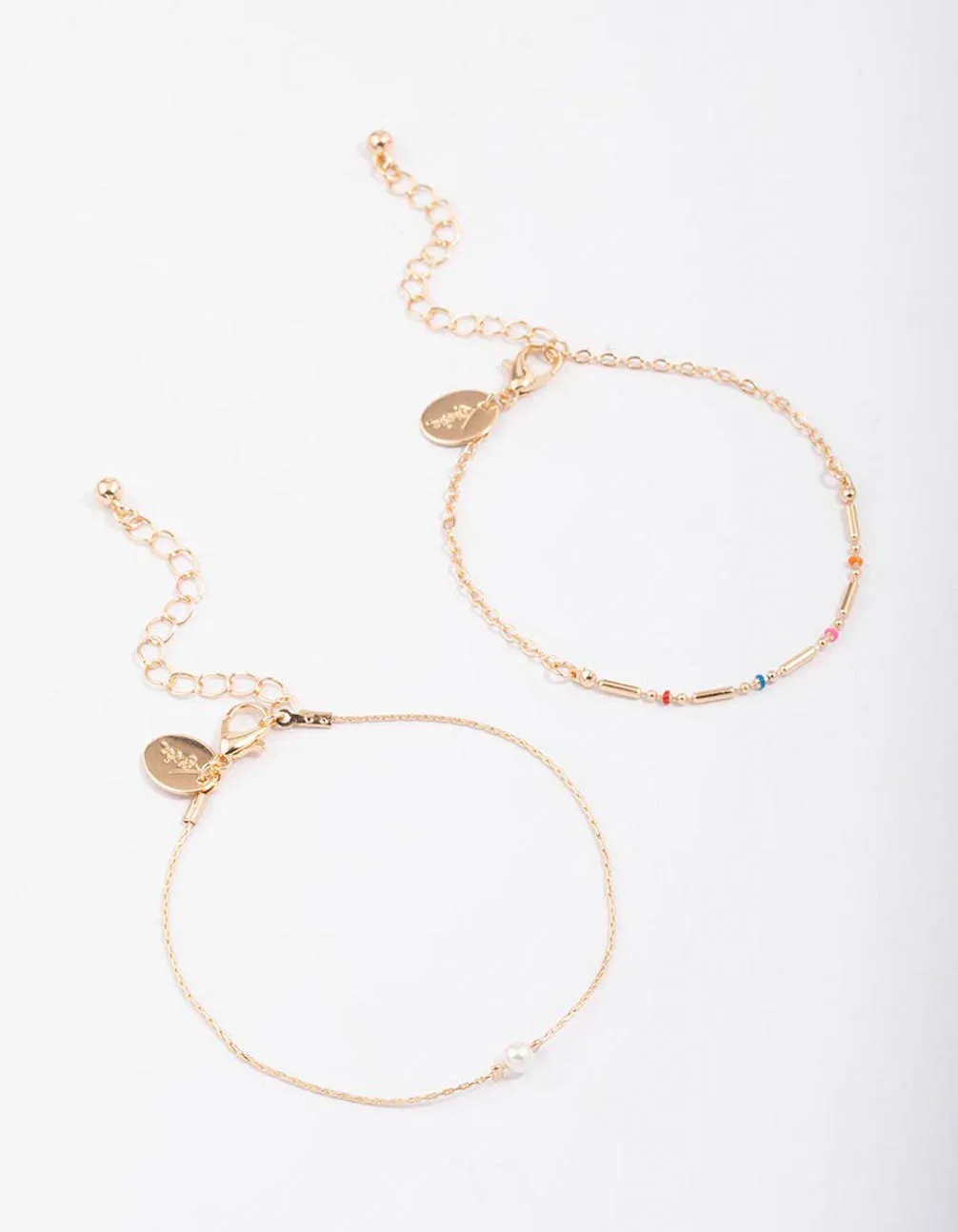 Gold Bead & Pearl Chain Bracelet Pack sold by lovisa