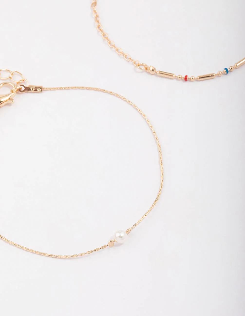 Gold Bead & Pearl Chain Bracelet Pack sold by lovisa product image thumbnail 2