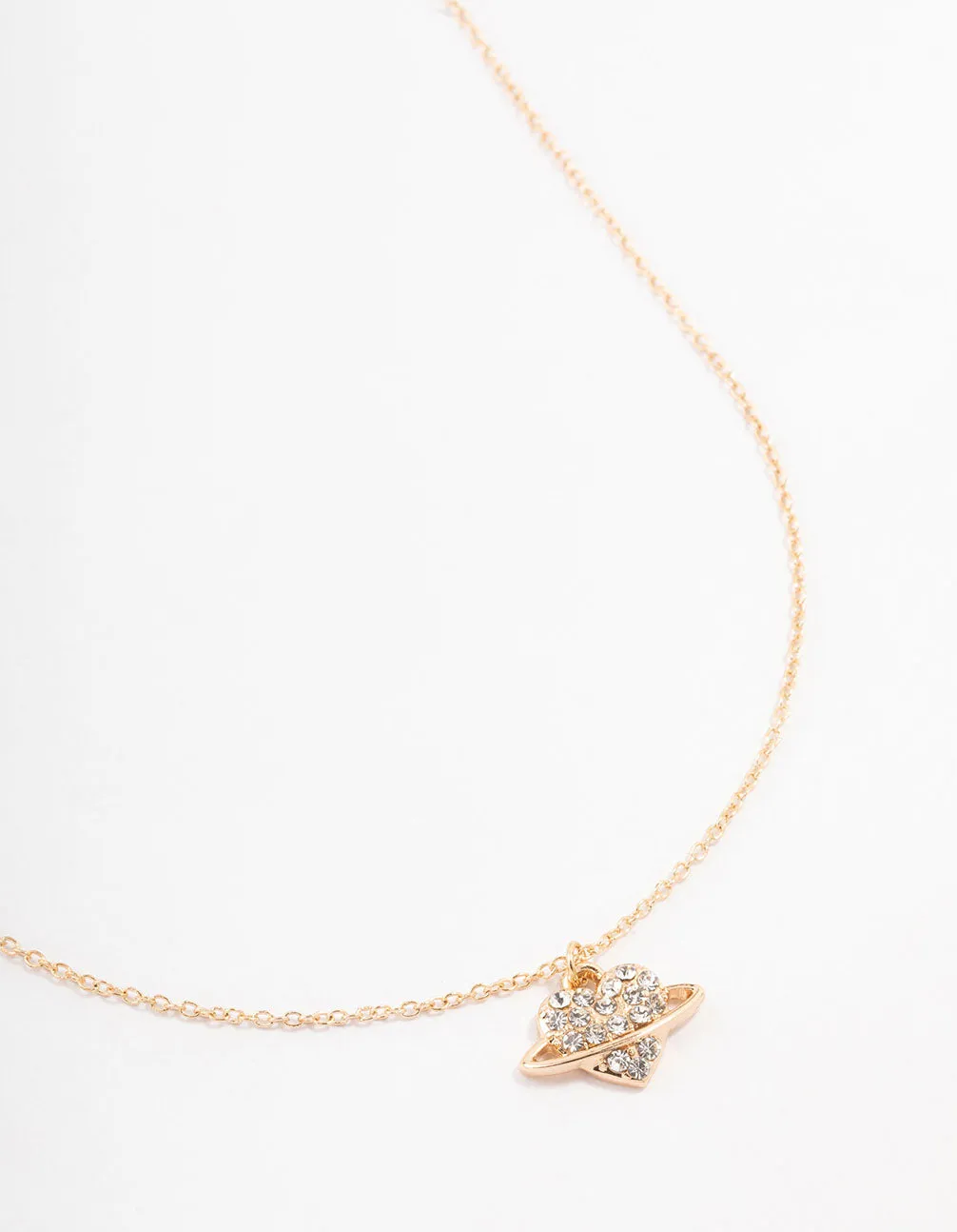 Mixed Metals Heart Planet Necklace sold by lovisa