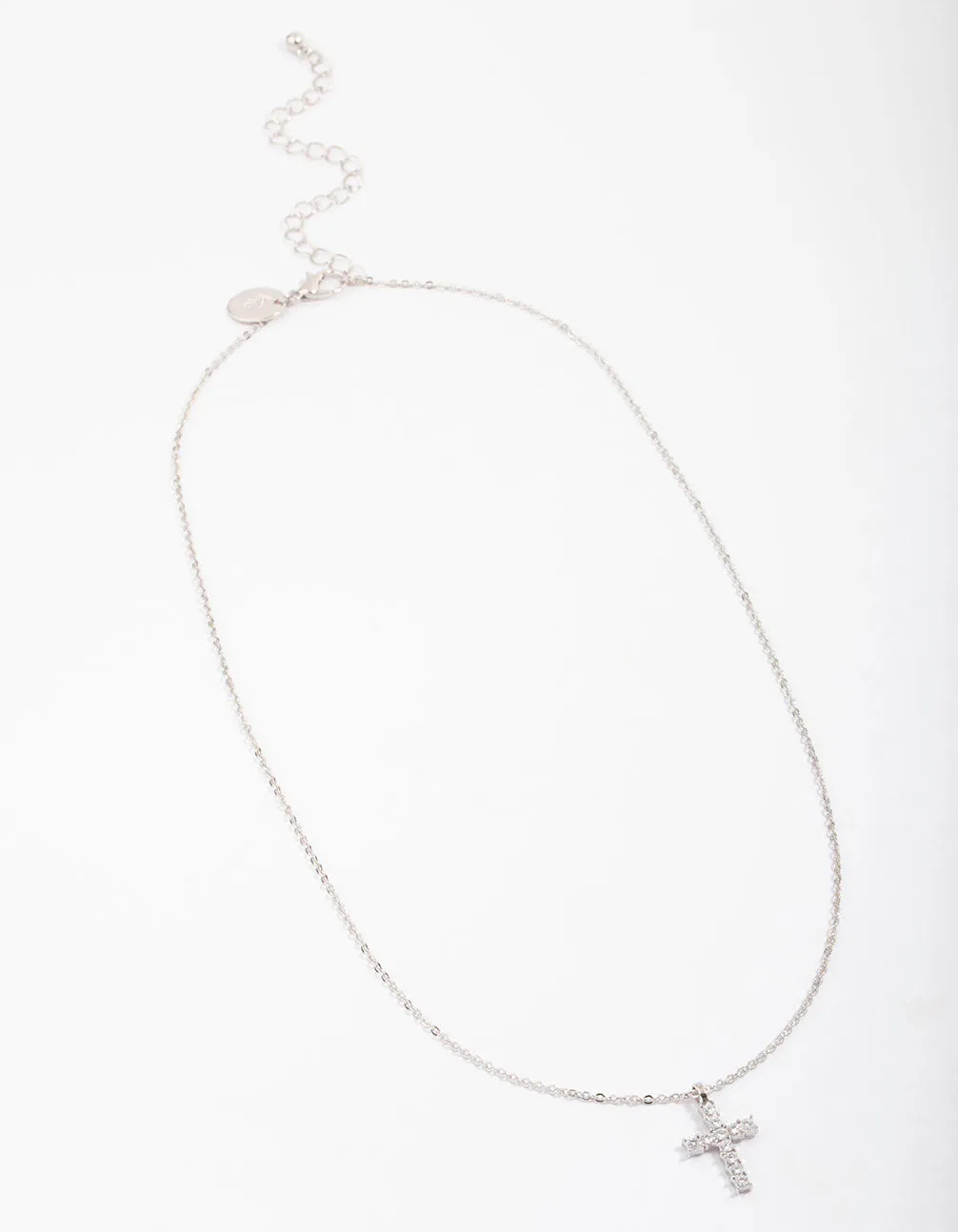 Rhodium Bezel Diamante Cross Necklace sold by lovisa product image thumbnail 4