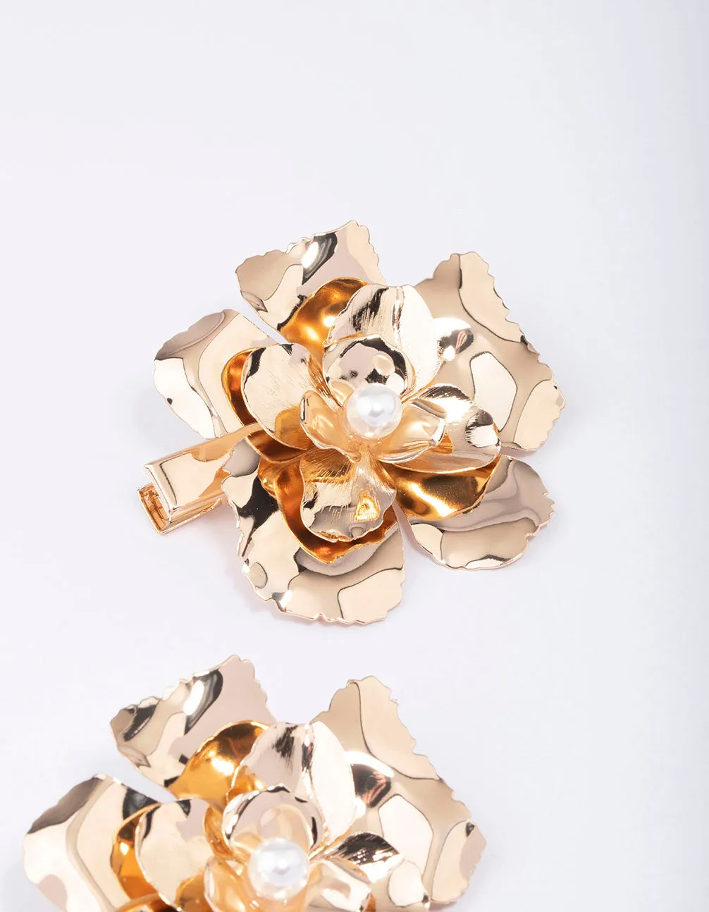 Gold Large Flower Pearl Hair Clip Pack sold by lovisa product image thumbnail 3