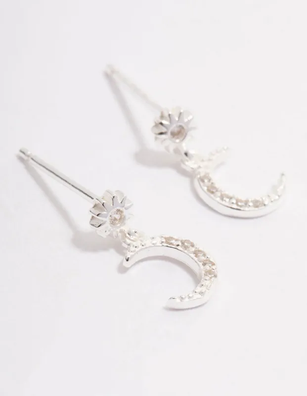 Sterling Silver Cubic Zirconia Drop Stud Earrings sold by lovisa
