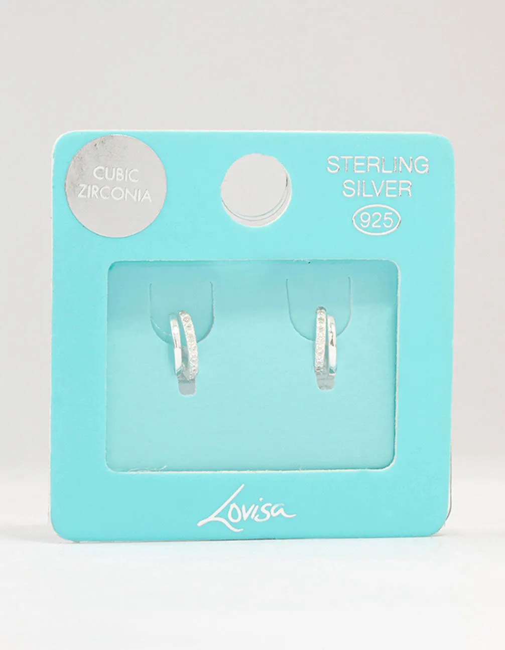 Sterling Silver Cubic Zirconia Double Hoop Earrings sold by lovisa product image thumbnail 3