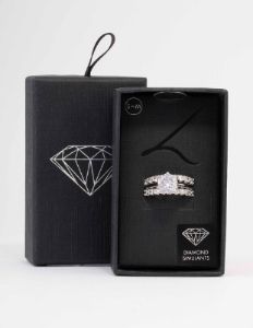 Rhodium Pave Solitaire Ring 3-Pack sold by lovisa