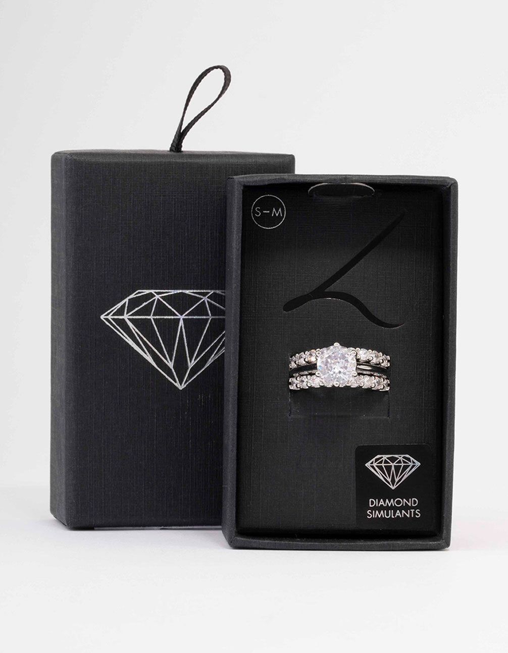 Rhodium Pave Solitaire Ring 3-Pack sold by lovisa product image thumbnail 3