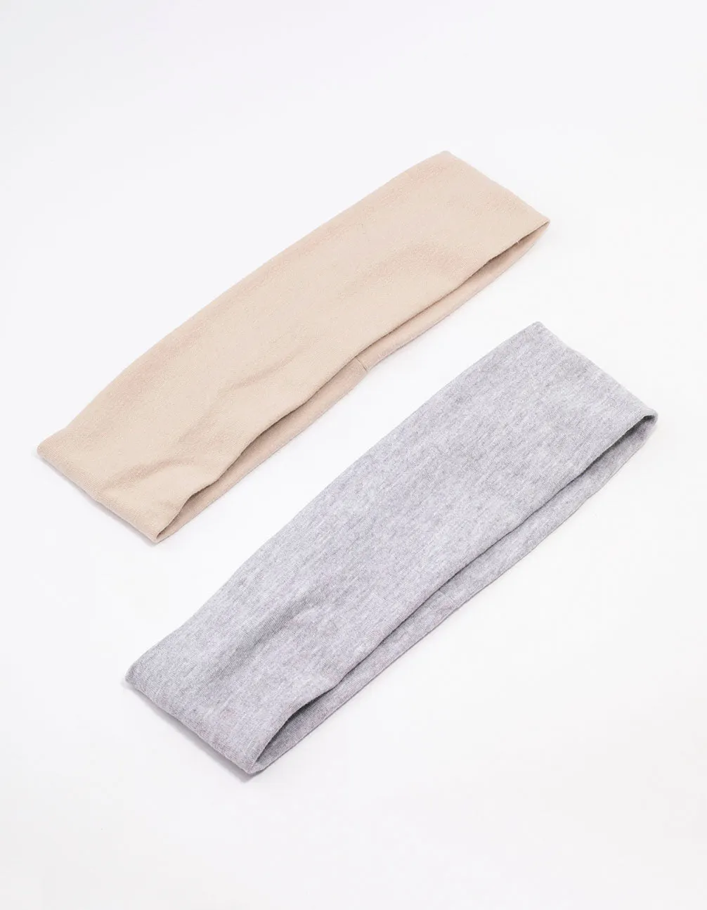 Grey & Beige Stretchy Fabric Headband Pack sold by lovisa