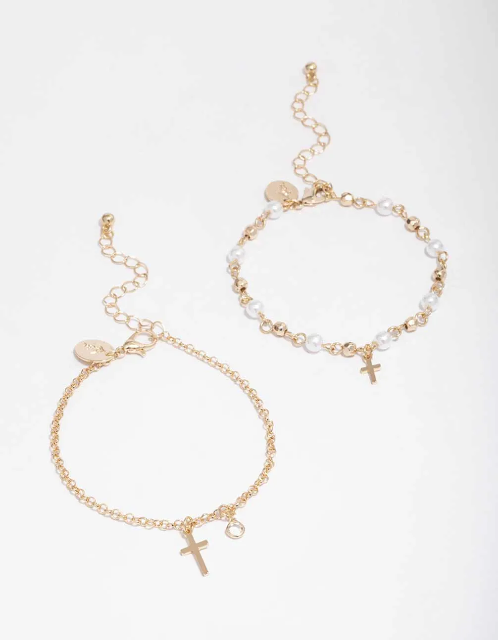 Gold Pearl Cross Charm Bracelet Pack sold by lovisa product image thumbnail 2