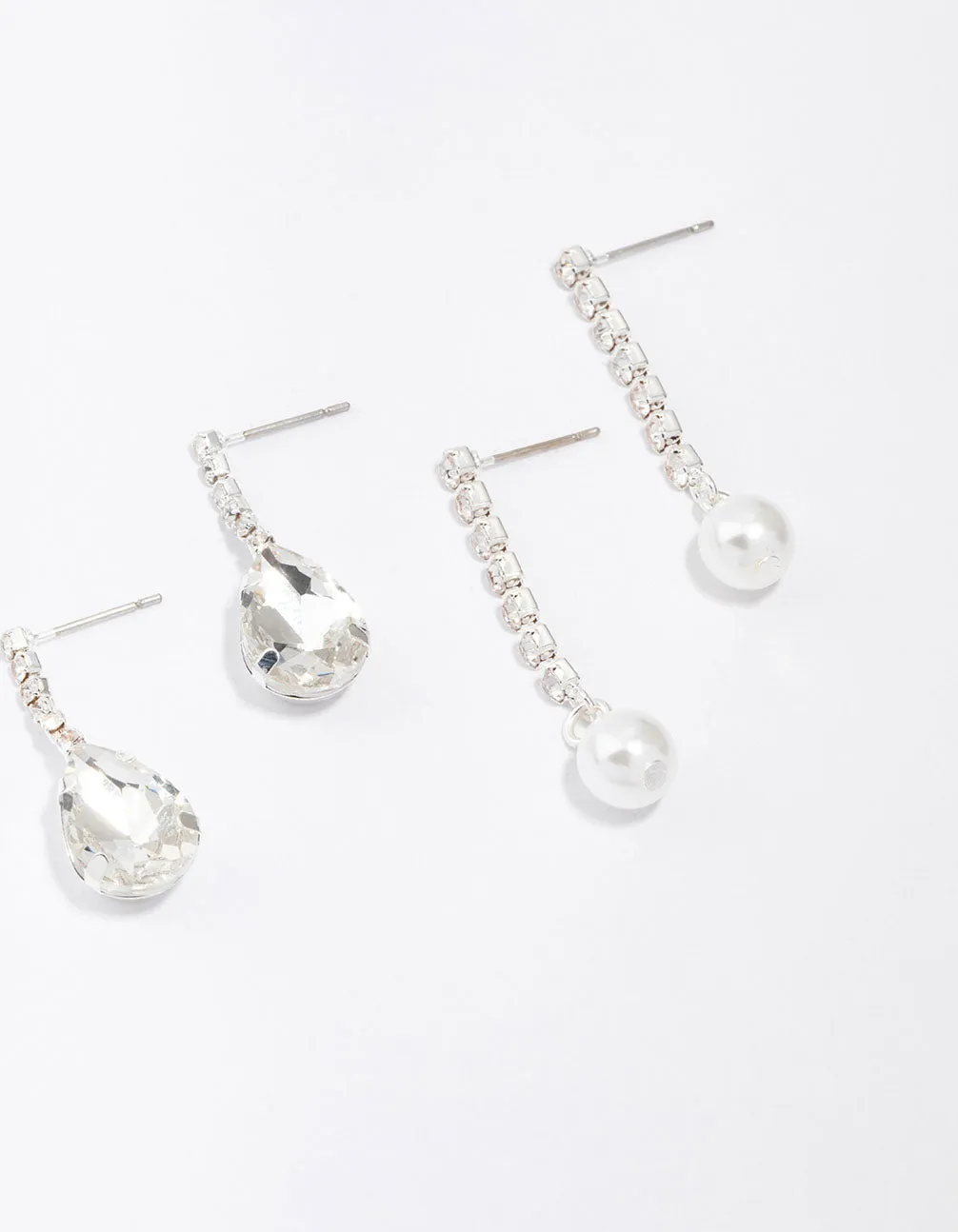 Silver Diamante Drop Earrings 3-Pack sold by lovisa product image thumbnail 3