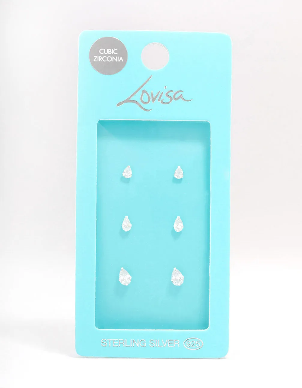 Sterling Silver Cubic Zirconia Stud Earring 3-Pack sold by lovisa product image thumbnail 5