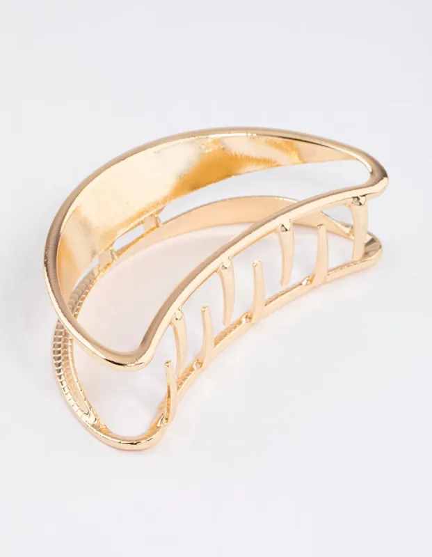 Gold Cut Out Molten Claw Clip sold by lovisa