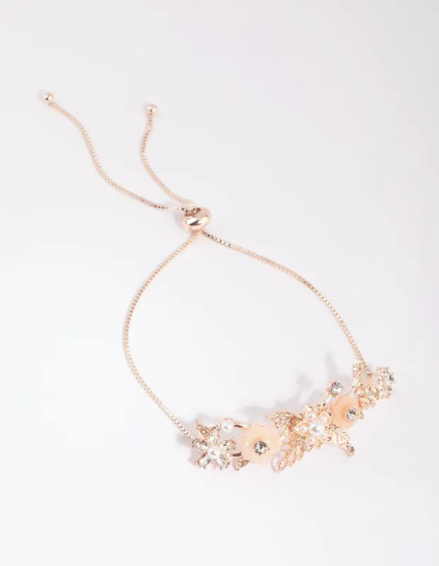 Rose Gold Floral Toggle Bracelet sold by lovisa