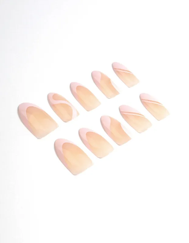 Pink Swirl Press On Nails sold by lovisa