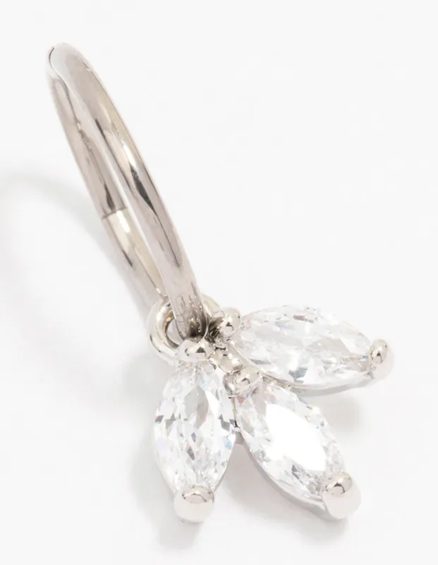 Titanium Marquise Dangle Belly Ring sold by lovisa