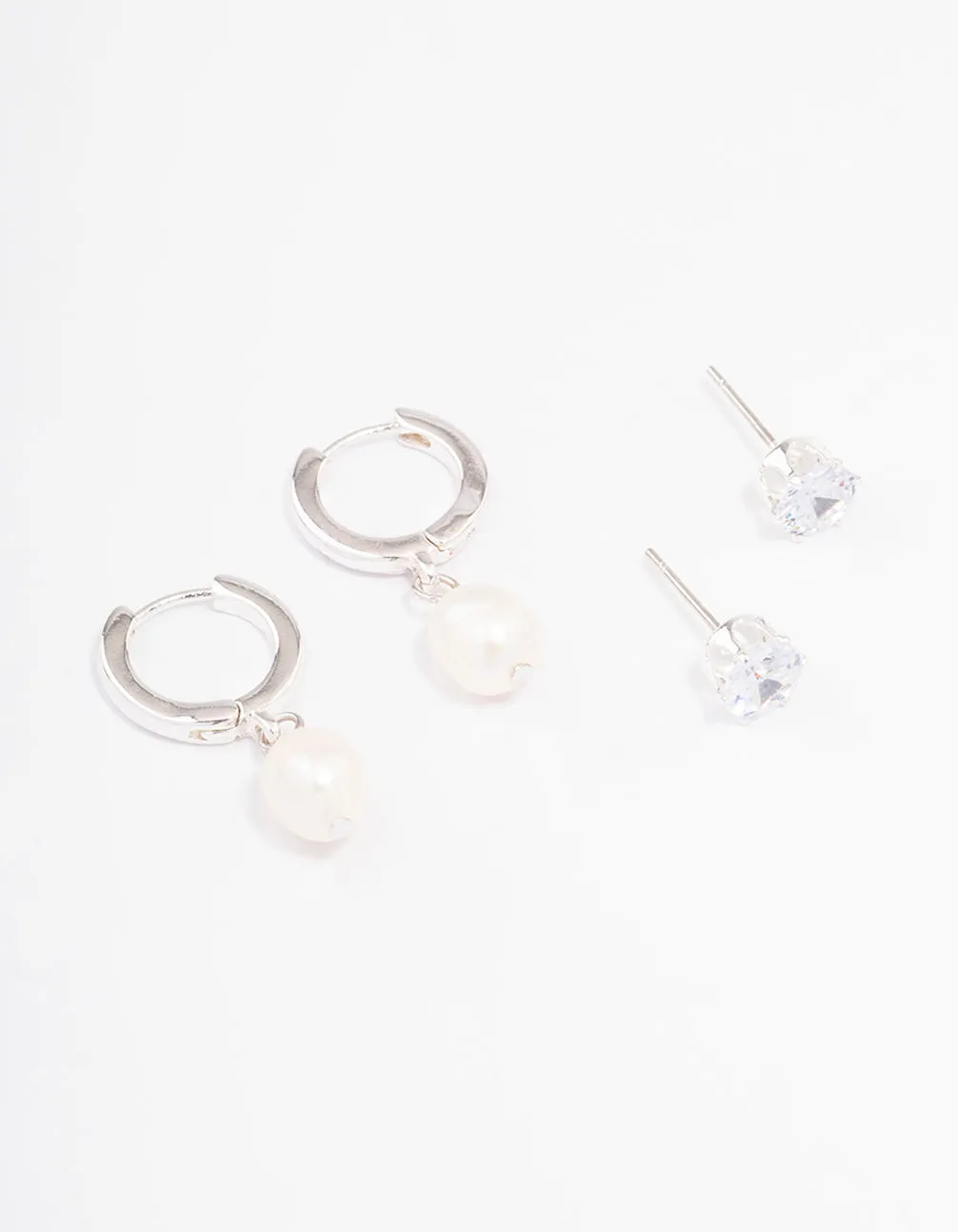 Silver Diamante & Pearl Earring Pack sold by lovisa