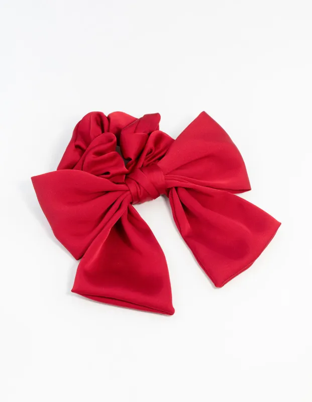 Red Satin Bow Scrunchie sold by lovisa