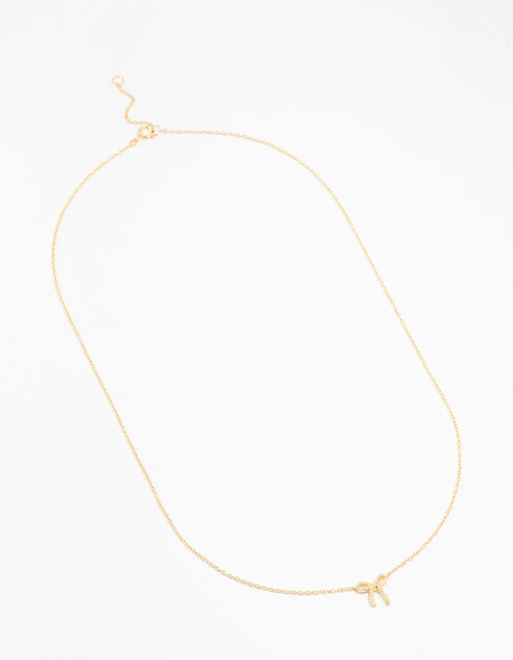 Gold Plated Sterling Silver Cubic Zirconia Bow Necklace sold by lovisa product image thumbnail 2