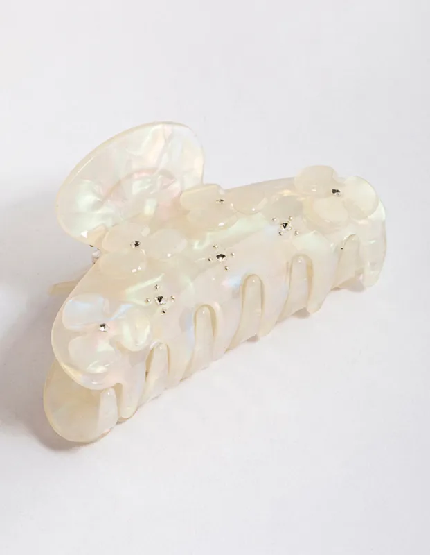 Acrylic Flower Diamante Claw Clip sold by lovisa