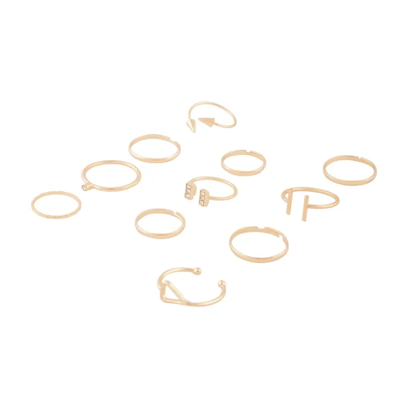 Gold Fine Band Ring Pack sold by lovisa