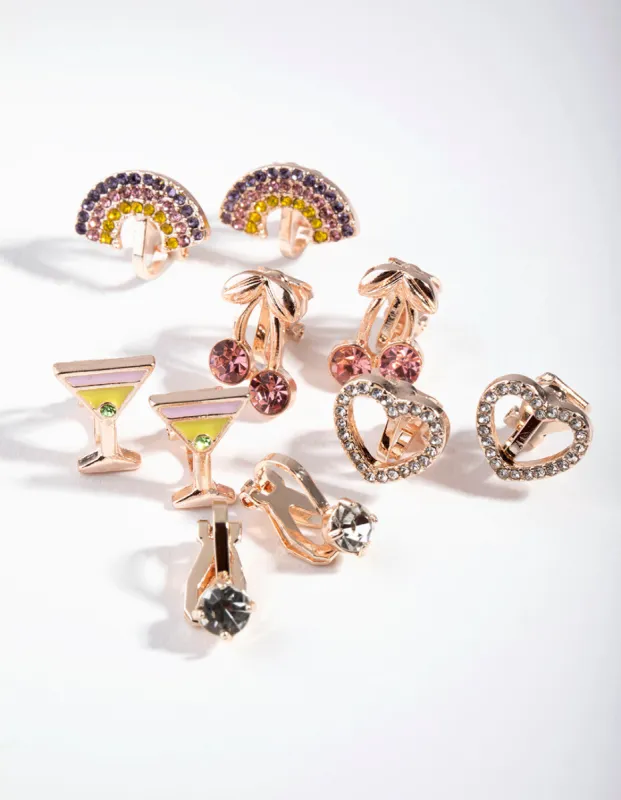 Rose Gold Pretty Clip Five-Pack sold by lovisa