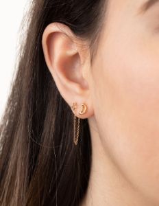 Gold Plated Sterling Silver Celestial Stud Earrings sold by lovisa