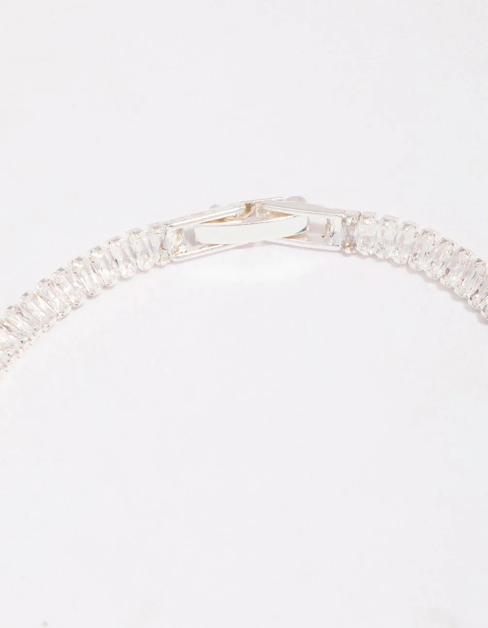 Silver Plated Cubic Zirconia Baguette Tennis Bracelet sold by lovisa product image thumbnail 3