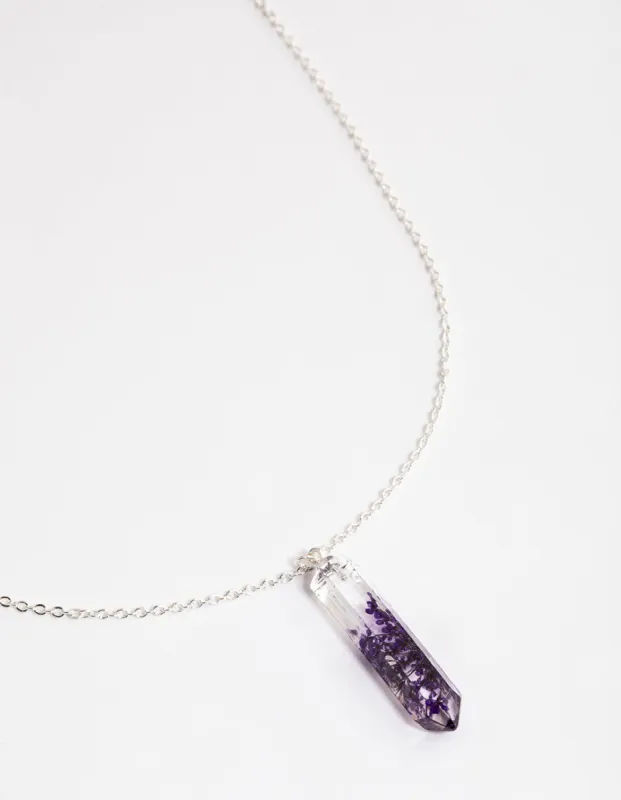 Silver Flower Shard Pendant Necklace sold by lovisa