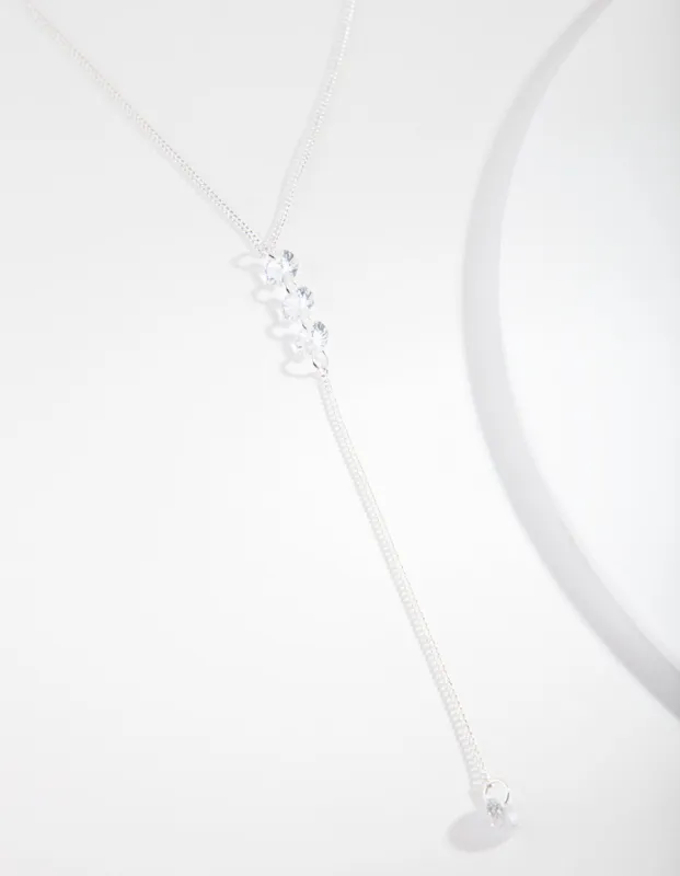 Silver Cubic Zirconia Drop Necklace sold by lovisa