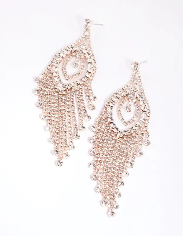 Rose Gold Statement Cupchain Tassel Earrings sold by lovisa
