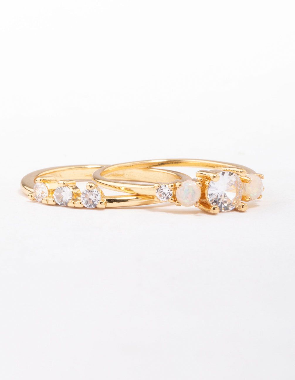 Gold Plated Petitie Cubic Zirconia Stacking Ring sold by lovisa