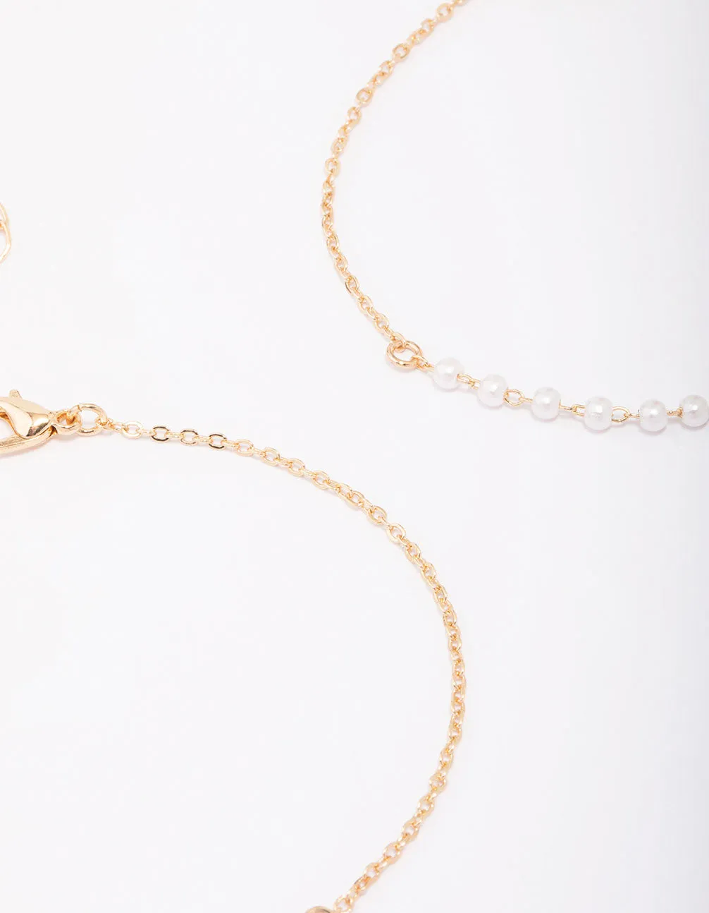 Gold Pearl Station Diamante Bracelet Pack sold by lovisa product image thumbnail 2