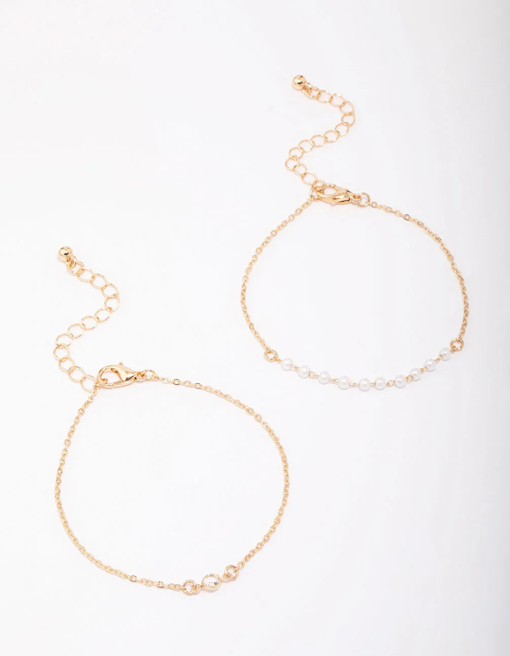 Gold Pearl Station Diamante Bracelet Pack sold by lovisa