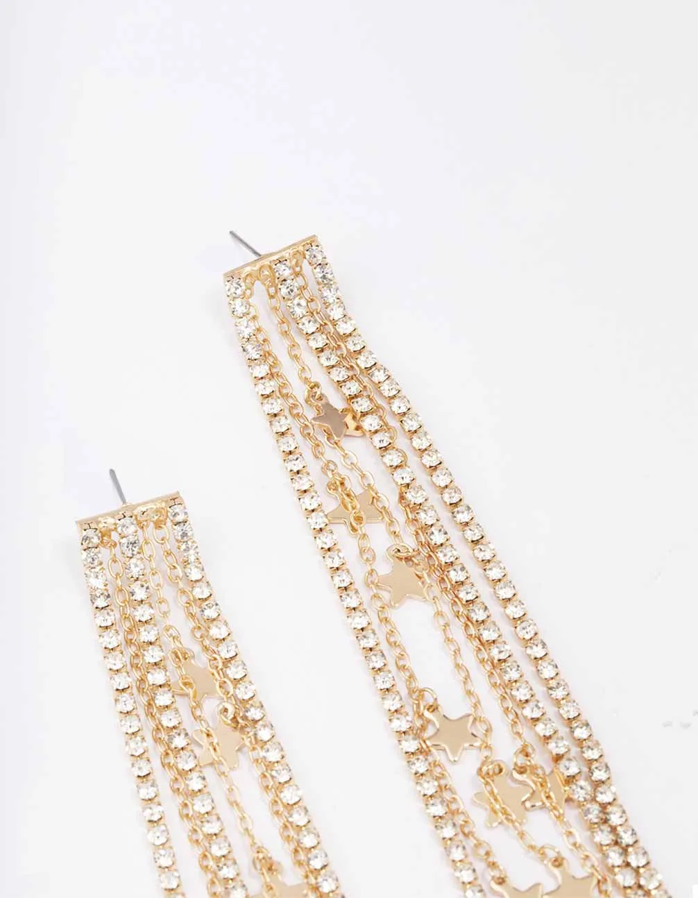 Gold Diamante Cupchain Star Drop Earrings sold by lovisa product image thumbnail 2