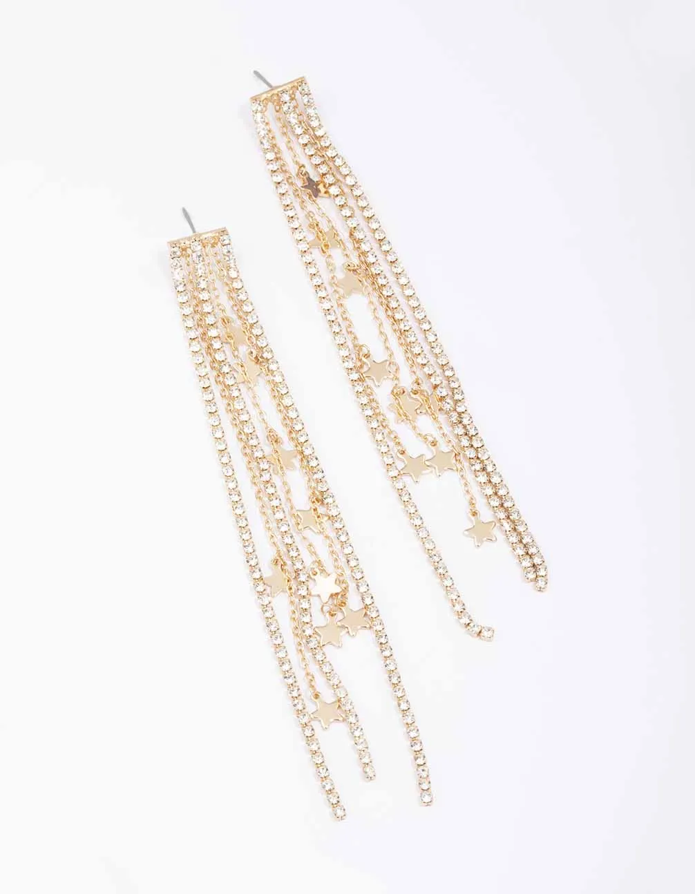 Gold Diamante Cupchain Star Drop Earrings sold by lovisa