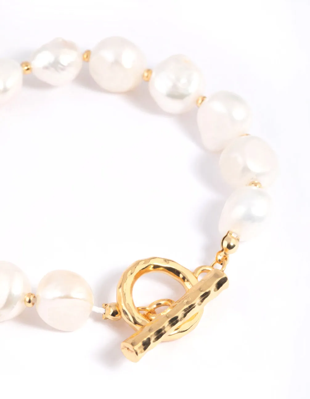 Gold Plated Freshwater Pearl Molten Fob Bracelet sold by lovisa product image thumbnail 3