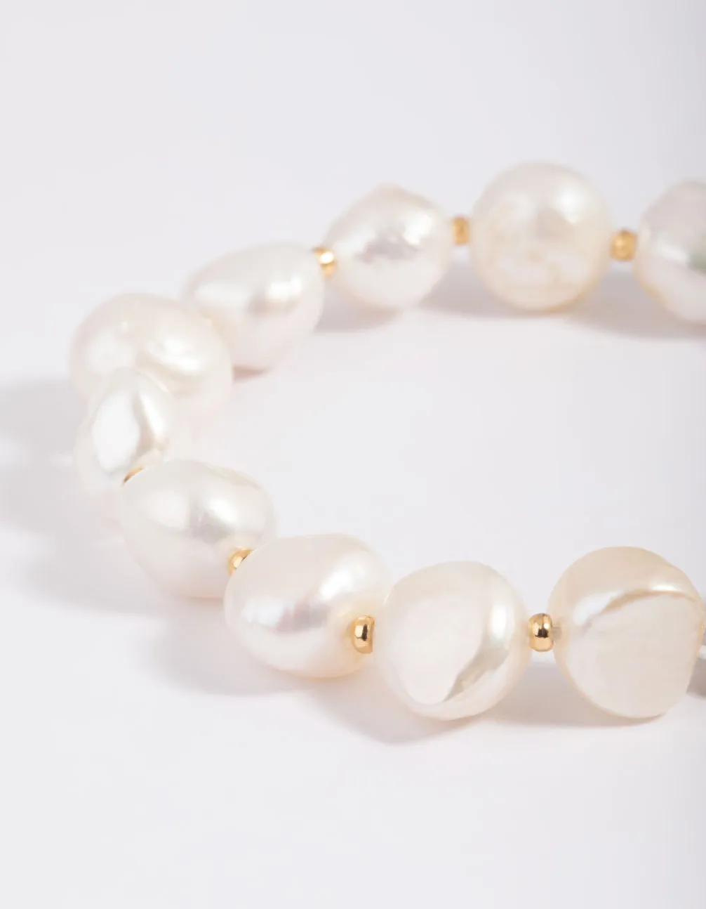 Gold Plated Freshwater Pearl Molten Fob Bracelet sold by lovisa product image thumbnail 4