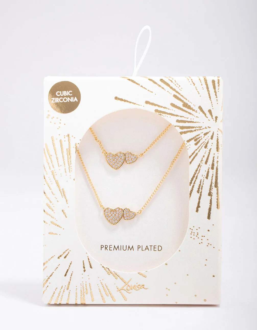 Gold Plated Cubic Zirconia Link Heart Necklace Pack sold by lovisa product image thumbnail 2