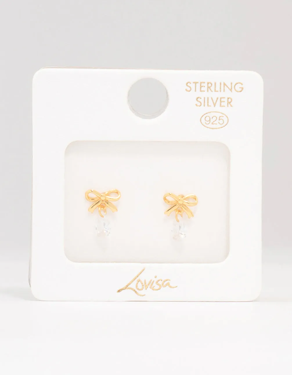 Gold Plated Sterling Silver Bow & Pear Earrings sold by lovisa product image thumbnail 3
