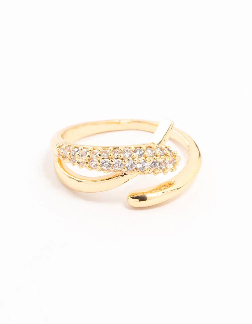 Gold Plated Cubic Zirconia Criss Cross Ring sold by lovisa product image thumbnail 3