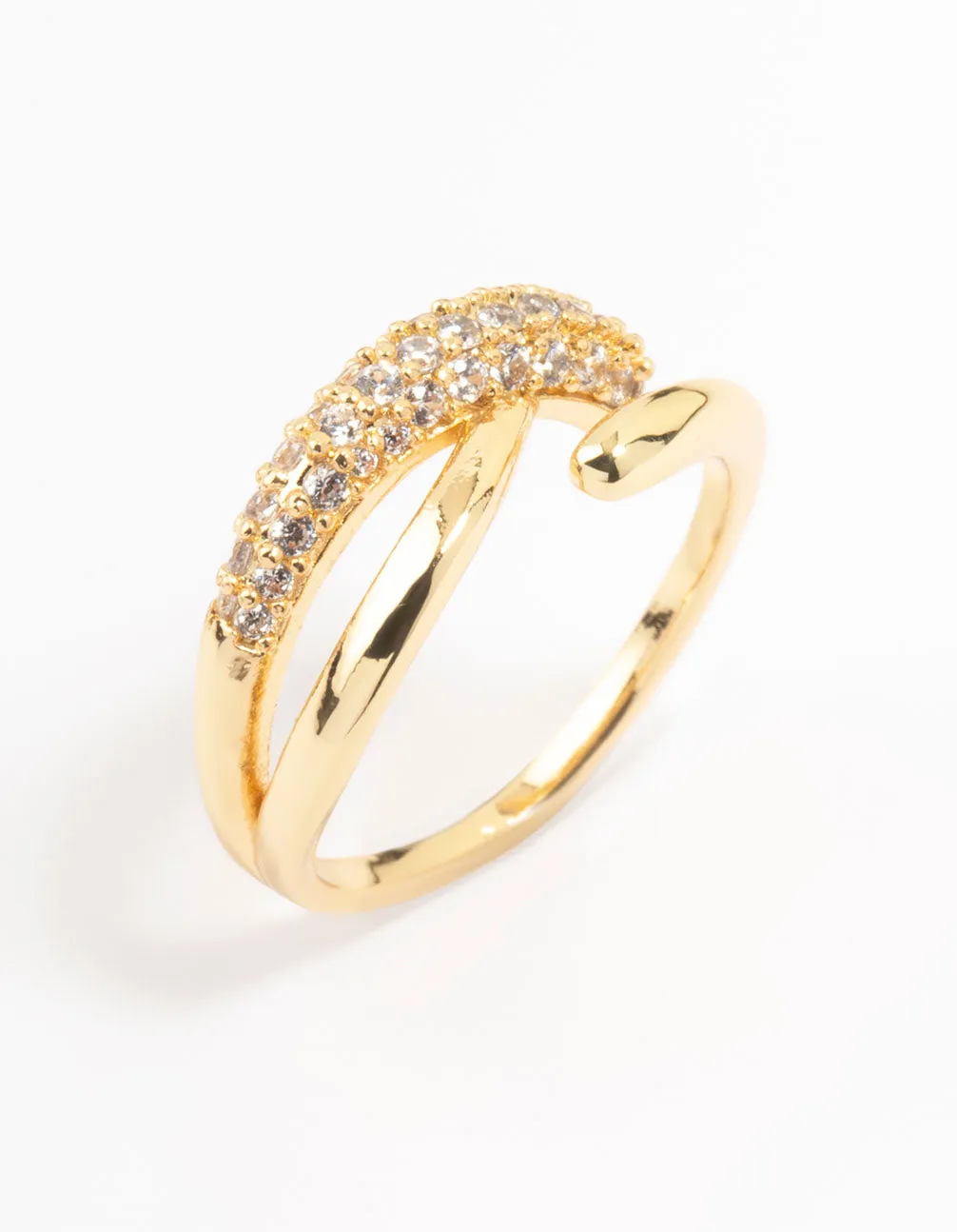 Gold Plated Cubic Zirconia Criss Cross Ring sold by lovisa product image thumbnail 2