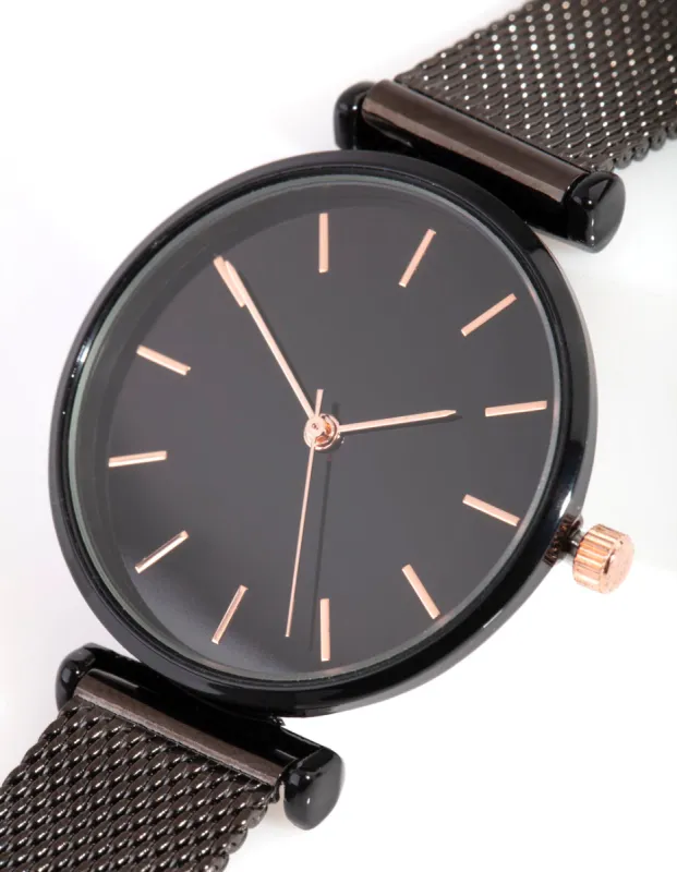 Black Mesh Watch sold by lovisa