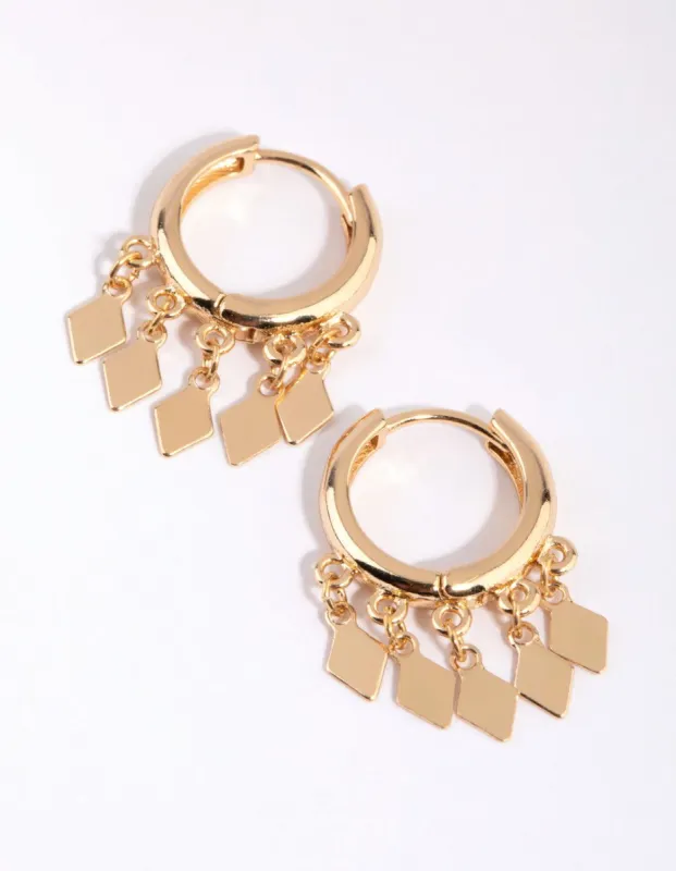 Gold Flat Jingle Huggie Earrings sold by lovisa