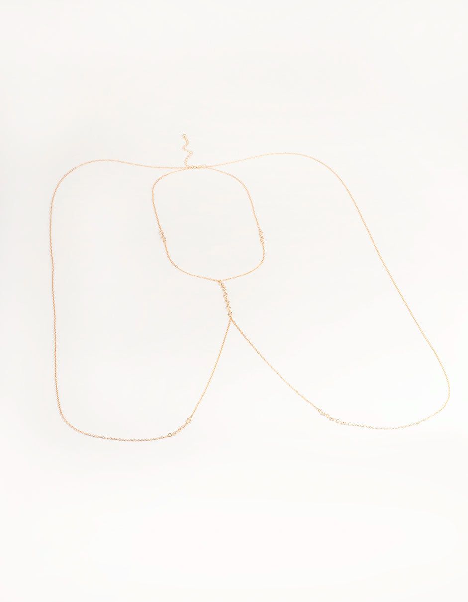Gold Cubic Zirconia Centre Body Chain sold by lovisa product image thumbnail 2