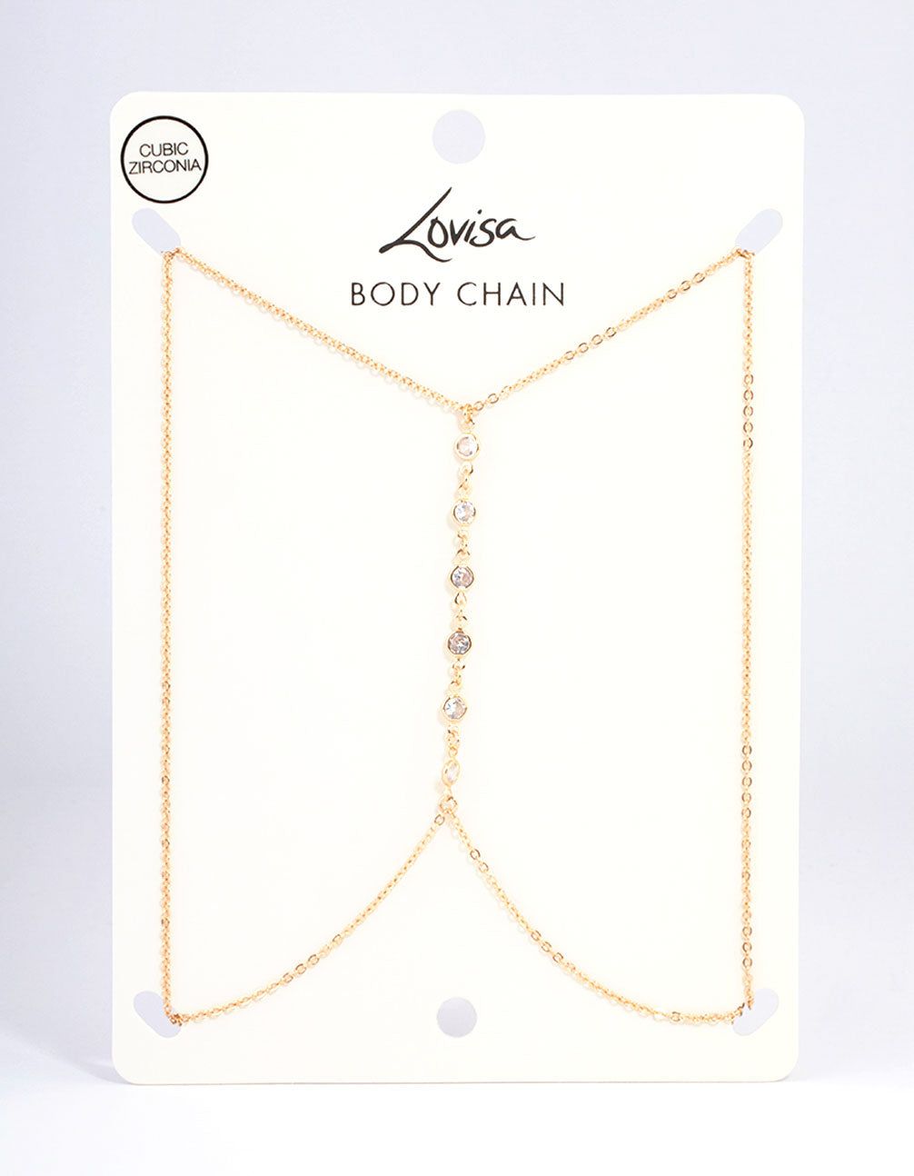Gold Cubic Zirconia Centre Body Chain sold by lovisa product image thumbnail 3